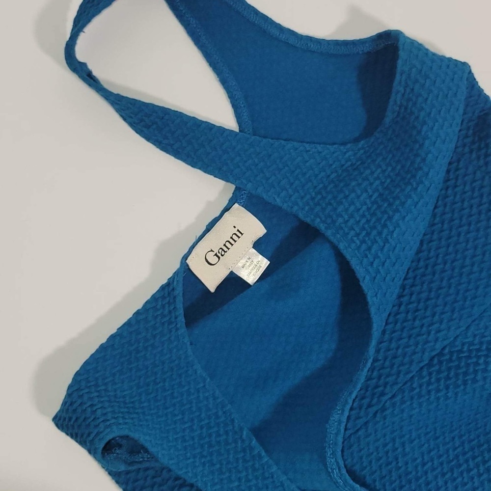 Ganni Teal Peplum Top S - Picture 9 of 9